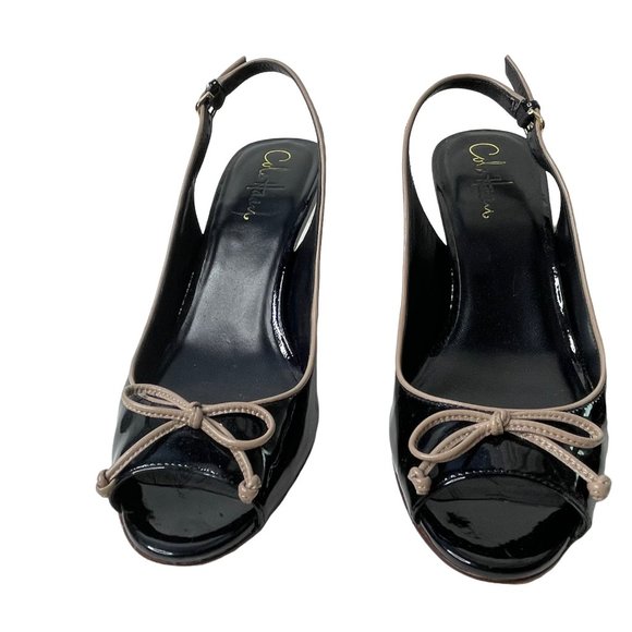 Cole Haan Shoes - Cole Haan Air Talia Otbow Nike Air black patent women's size 7B peep toe shoe